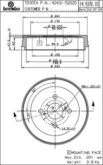 Барабан BREMBO 14937810