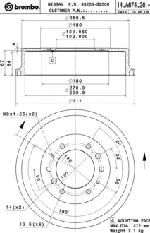 Барабан BREMBO 14A67420