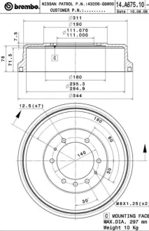 Барабан BREMBO 14A67510