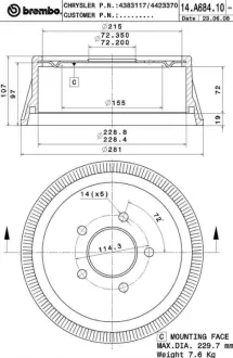 Барабан BREMBO 14A68410