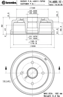 Барабан BREMBO 14A69010