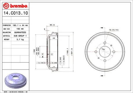 Барабан BREMBO 14C01310