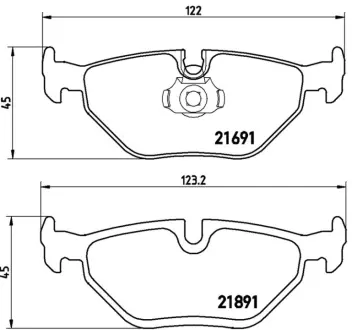 Колодка торм. диск. BMW 5 (E39) задн. (пр-во) BREMBO P06023