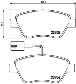 Комплект гальмівних колодок з 4 шт. дисків BREMBO P23085