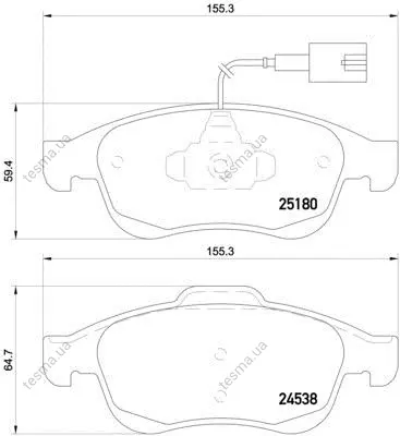 Колодка BREMBO P23148 (фото 1)