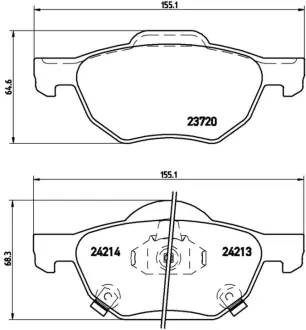 Гальмівні колодки дискові BREMBO P28036