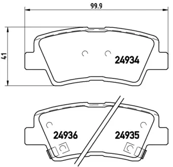 Комплект гальмівних колодок з 4 шт. дисків BREMBO P30047