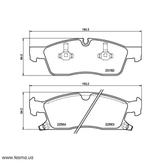 Гальмівні колодки дискові BREMBO P37 027