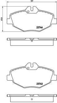 Комплект гальмівних колодок з 4 шт. дисків BREMBO P50049