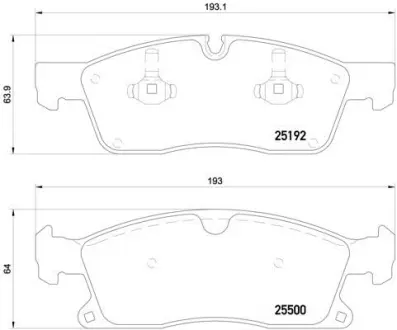 Колодка торм. диск. MB G-CLASS 350 2012-, M-CLASS 2011- передн. (пр-во) BREMBO P50109