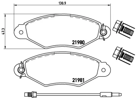 Колодки гальмівні передні BREMBO P56038