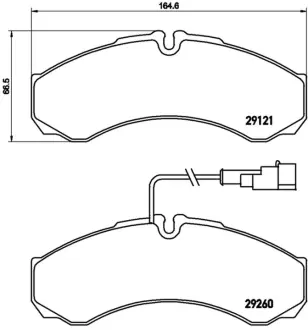 Колодки гальмівні дискові (комплект 4 шт) BREMBO P56069