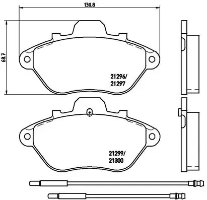 Комплект тормозных колодок, дисковый тормоз BREMBO P61036 (фото 1)