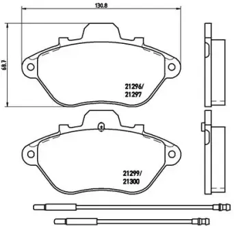 Комплект тормозных колодок, дисковый тормоз BREMBO P61036