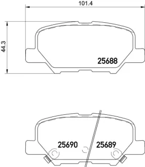 Колодка гальм. диск. MAZDA 6 2.0 2.2D 2.5 2013 - задн. (вир-во) BREMBO P61111