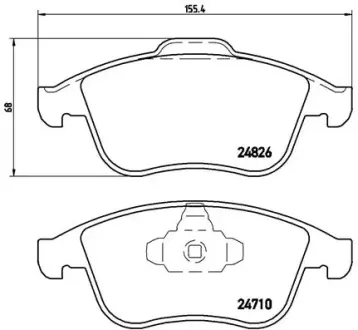 Комплект тормозных колодок, дисковый тормоз BREMBO P68052