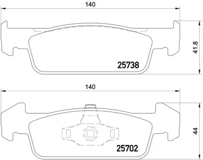 Колодка торм. диск. DACIA LOGAN II 1.2 1.5 2012-,SANDERO 2012- передн. (пр-во) BREMBO P68060
