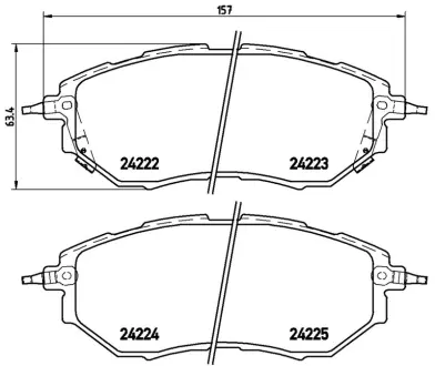 Комплект гальмівних колодок з 4 шт. дисків BREMBO P78017X