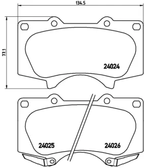 Колодки дискового гальма BREMBO P83066