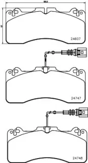 Комплект тормозных колодок, дисковый тормоз BREMBO P83154