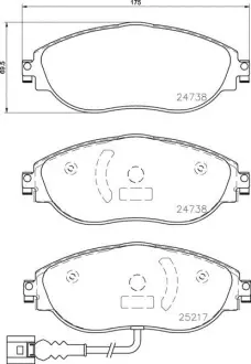 Колодка торм. диск. VW PASSAT передн. (пр-во) BREMBO P85131