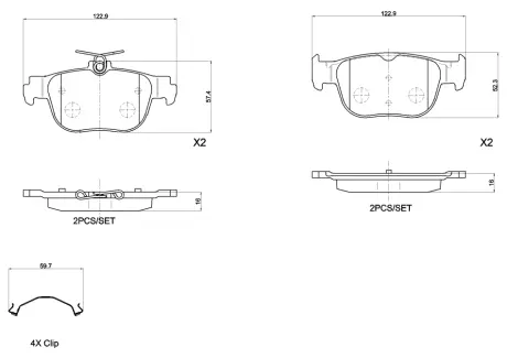 Гальмівні колодки дискові BREMBO P85 189