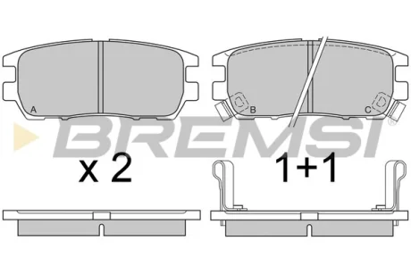 Гальмівні колодки зад. Pajero II/L400 90-05 (107.8x43.8x14) BREMSI BP2574