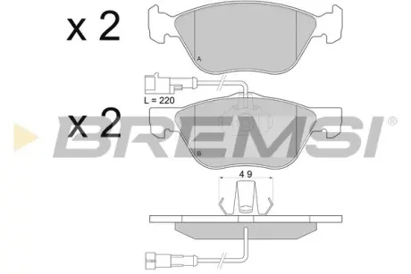Гальмівні колодки перед. FIAT BRAVO/STILO/PUNTO 1.8-2.4 96-14 (ATE) BREMSI BP2673