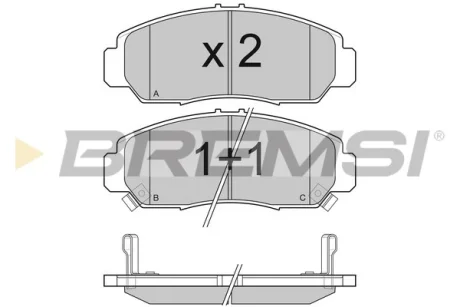 Гальмівні колодки пер. Honda Civic 87-01 (sumitomo) BREMSI BP3059