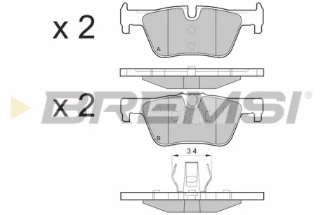 Гальмівні колодки зад. F36/F23/F34/F22/F33/F32/F21/F31/F20/F30 11- BREMSI BP3494