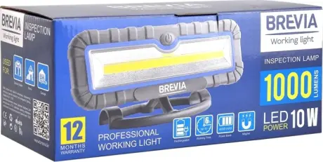 Лампа профійсна інспекційна LED 10W COB 1000lm 4000mah Power Bank, Type C BREVIA 11510
