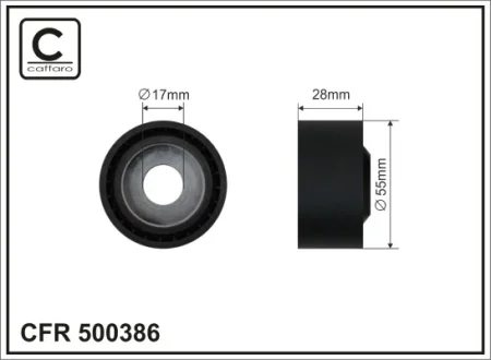 55x17x28 Ролик паска приводного VAG 3.0TDi 15- CAFFARO 500386