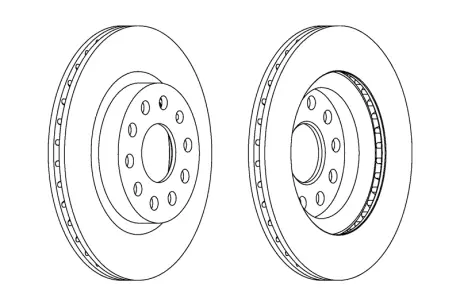Диск гальмівний передній (кратно 2) Skoda Octavia II/VW Golf VI (08-12)  CHAMPION 562237CH