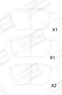 Гальмівні колодки задні Toyota Auris, Corolla, IQ, Prius, Yaris / Subaru Trezia CHAMPION 572632CH