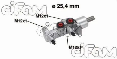 Головний гальмівний циліндр Movano A 99-/Trafic II 03- (D=25,4 мм)(D1=25,4mm, +ESP)(TRW) CIFAM 202766