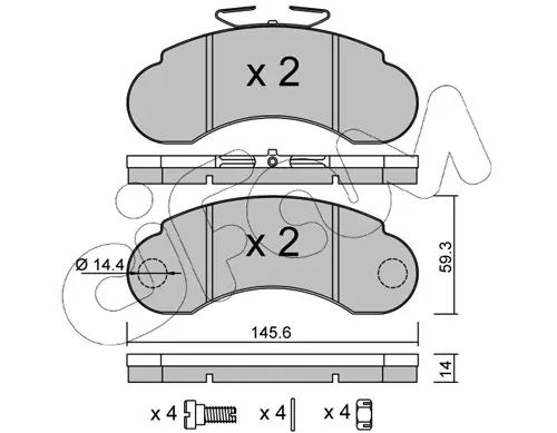 Комплект тормозных колодок, дисковый тормоз CIFAM 8220551 (фото 1)
