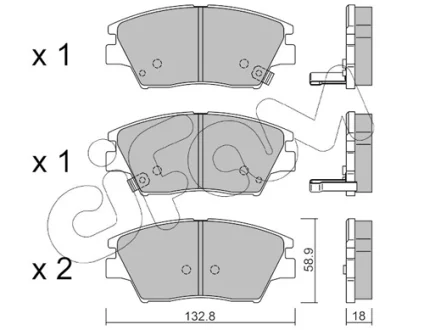 SSANGYONG гальмівні колодки передн.TIVOLI, XLV 1.6/1.6D 03.15- CIFAM 82210980
