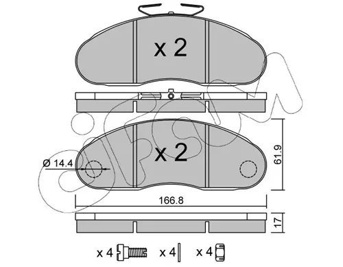 Комплект тормозных колодок, дисковый тормоз CIFAM 8221111 (фото 1)