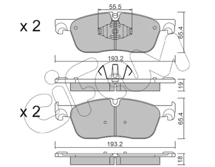 LAND ROVER К-т передн. гальм. колодок Discovery Sport 2,0-2,2 14-, Range Rover Evoque 2,0-2,2 11- CIFAM 82211231