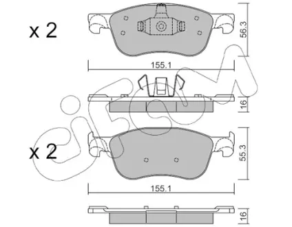 FORD Колодки гальмівні передні FIESTA VII (HJ, HF) 1.0 EcoBoost 17- CIFAM 82211420