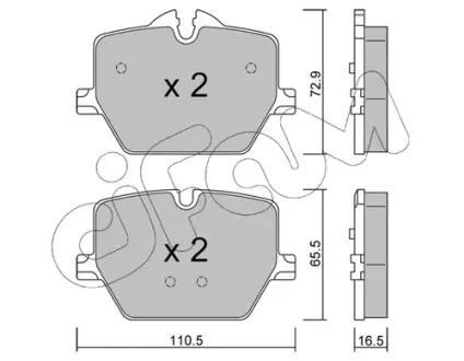 BMW Колодки гальмівні задні 2 (G42, G87), G20, G80, G28, G21, G81, G22 CIFAM 82212660