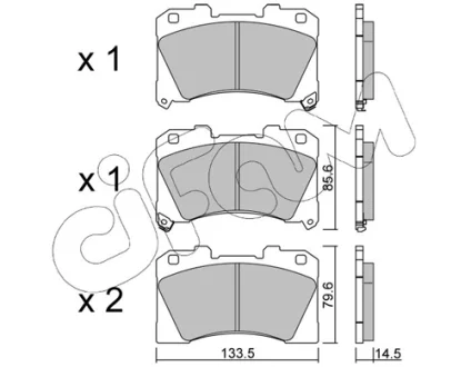 TOYOTA Комплект гальмівних колодок передні YARIS (_P21_, _PA1_, _PH1_) 1.6 GR 4WD (GXPA16) 20- CIFAM 82212880