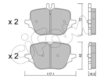 DB Колодки гальмівні задні X254, V223, W223, Z223 CIFAM 82213130