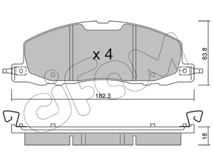 FORD Колодки гальмівні передні EXPLORER (U6_) 3.0 EcoBoost Plug-in Hybrid AWD 2019- CIFAM 82213300