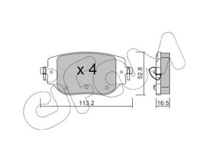 CITROEN Комплект гальмівних колодок задні JUMPY III 1.6 BlueHDi 115 16-, PEUGEOT, TOYOTA CIFAM 82213460