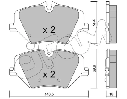 BMW Колодки гальм. передні 2 Active Tourer (U06), X1 (U11), X2 (U10) CIFAM 82213540
