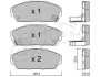 Комплект тормозных колодок, дисковый тормоз CIFAM 8222250 (фото 1)