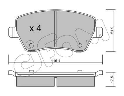 Гальмівні колодки пер. Kangoo/Logan 08-/Duster 10- (TRW) CIFAM 8224850