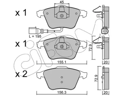 Гальмівні колодки пер. Caddy III/Golf V/Passat B6/Octavia A5 CIFAM 8225494