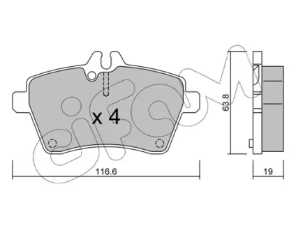 Гальмівні колодки пер. MB W169/W245 04-12 CIFAM 8226460